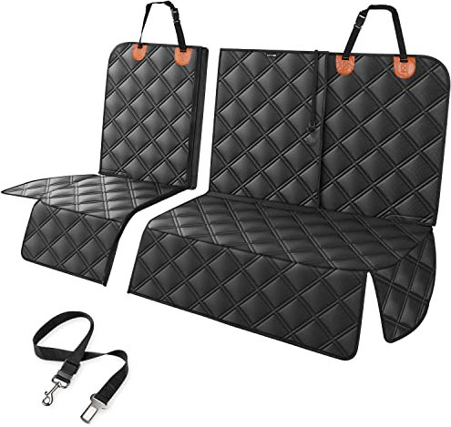 KYG Autoschondecke, rutschfest wasserdicht, für Hund und Kinder langlebig Kratzfest Hundedecke Rückbank Isofix mit 1 Hundegurt für die meisten Autos, LKWs & SUVs 135x56x45cm