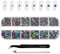 Beadsland Strasssteine für Makeup,8 Größen 2500pcs Kristall flache Rückseite Strasssteine Gesicht Edelsteine für Nägel Handwerk mit Pinzette und Wachsstift,Grüner Vulkan,SS4-SS30