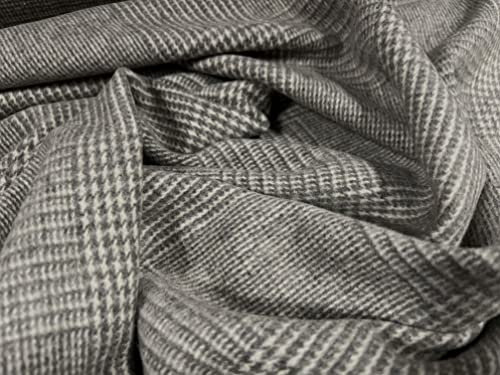 Mouflon-Flanellstoff, Meterware, kariert, Grau