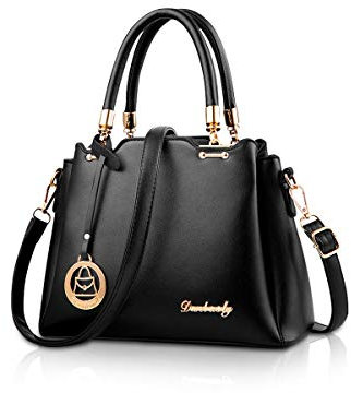 ADITAM Damen Handtaschen Henkeltasche Umhängetaschen Tragetaschen Große Multi Taschen Umhängetasche für Damen PU Leder Tasche Schwarz Double The Comfort