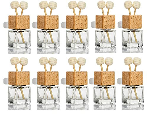 Tiamu 10 Stück Auto-Lufterfrischer Parfüm-Clip-Diffusor, Auto ätherisches Öl Duft Parfüm Flaschen Innenraum, Leere Aromatherapie Ätherisches Öl Diffusor Christmas Gifts, Auto Ornamente