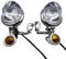 Yecnecty 1 Set Chrome Universal Motorcycle Driving Fog Spot Light 33-43 MM Fork Tubes Motorbike Front Turn Signal Lamp Indicator