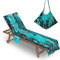 Surwin Ölgemälde Schonbezug Für Gartenliege Sommer Strandliegenauflage Frottee Liegenauflage Stuhl Strandtuch Sun Lounger Bezug mit Tasche Sporthandtuch für Garten Schwimmen (75x210cm,Fließfarbe)