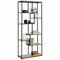 IDMarket - Bücherregal, asymmetrisch, 8 Ebenen, Detroit Design, industrielles Design, 161 cm