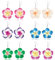 PHOGARY 6 Paar Blumen Ohrringe Bunt, Plumeria Ohrringe Set Geschenke für Damen, Hawaii Schmuck Clay Ohrring BFF Geschenke Hawaiian Urlaub Strand Hochzeit Ohrringe Hängend Hibiskusblüten Deko, B