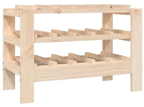 vidaXL Weinregal, Weinständer mit viel Stauraum bis zu 15 Flaschen, Flaschenregal mit Holzrahmen, Flaschenhalter Weinhalter Standregal Weinflaschen, Massivholz Kiefer