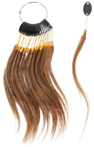 FRCOLOR 30 Stück Haarfarbringe Muster Menschliches Haar Testen Von Haarfarbproben Ringhaarverlängerungen Echthaar-Farbtabellen