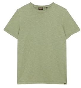 Superdry Herren Kurzärmeliges T-Shirt aus Flammgarn mit Rundhalsausschnitt Gischt Grün M