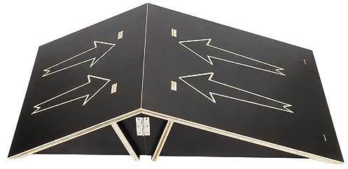 MYOYAY Skateboardrampen Doppelrampe aus Holz, Sporting Rampen Skater und Schanzen Faltbare Skaterrampe für Kinder & Jugendliche, Mini Skaterrampe für Skateboard, BMX-Rad, und RC Cars