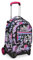 Seven Schultrolley Jack 2 Rollen, Schwarz Fuchsia, Mark On Girl, 3 in 1, Dreifachverwendung, Rucksack mit abnehmbarem Wagen, Trinkflaschenhalter und Crossover System, Schulrucksack für Reisen,