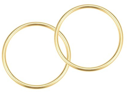 METALLIXITY Metall O Ring Schnallen (45mm ID 3mm Dicke) 2Stk Geschweißt Zinklegierung Runde Ringe - für Handwerk Basteln Taschen Geldbörsen Gold Ton