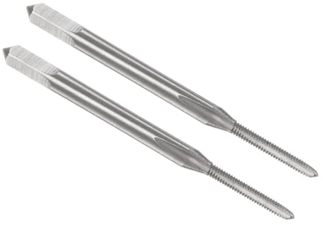 sourcing map Lot de 2 tarauds métriques M1,4 x 0,3 mm H2 en acier rapide 3 flûtes droites Tarauds filetés Outil de réparation de bricolage