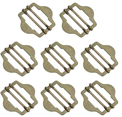 QUARKZMAN 8 Stück Metall Verstellbare Schieber Schnallen, 25mm Gurtband Rollenstift Clip Schnalle Tri Glide für Weste, Anzug, Taschen Ersatzteil (Bronze)