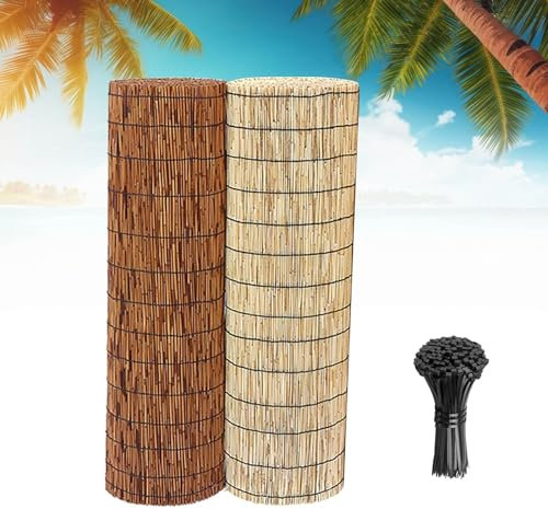 YYDPSHH Natürlicher Schilfrohrzaun, Schilfrohrmatten, Dekorative Zäune Sichtschutz für Den Außenbereich, Hinterhof, Terrasse Blickschutz (Color : Natural, Size : 90x800cm)