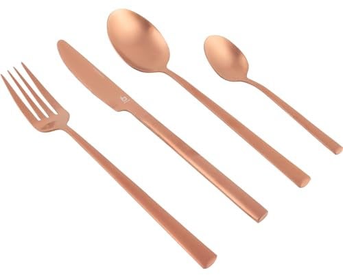 Bo-Camp Camping Besteckset Corson Reise Besteck Set Essbesteck Edelstahl 16tlg Kupfer