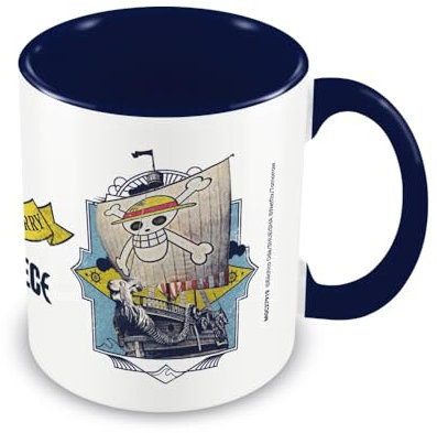 One Piece - Taza Diseño Interior a Dos Colores The Going Merry (Talla Única) (Blanco, Azul)