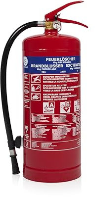 Smartwares Powder Extinguisher, 6 kg, for ABC Fires, Suitable for Vehicles and Homes, with mounting Bracket