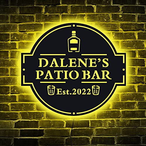Letrero de barra de neón personalizado para patio, letrero de metal LED de Martini & Home Bar Vintage