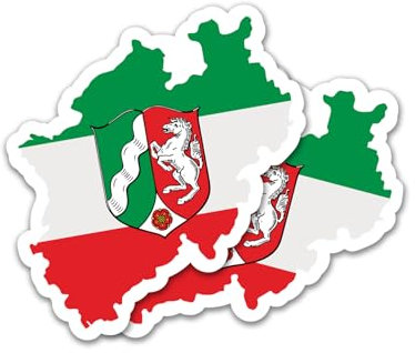Finest Folia 2er Set Länder Silhouetten Aufkleber Länderaufkleber Bundesland Flagge Sticker für Auto Fahrrad Motorrad Modellblau selbstklebend wetterfest R215 (39 Nordrhein-Westfalen)