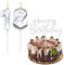 Bolosa Geburtstagskerzen Zahlen 18, Tortendeko für 18. Geburtstag, Happy Birthday Tortendekoration für Mädchen Party (Silber)