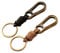 WOO MANTO Retro Rindsleder Schlüsselanhänger Set – 2er Pack mit Vintage Leder Seil & Karabiner – Braun & Schwarz