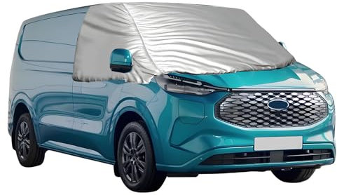 Windschutzscheibenabdeckung für Ford Transit Custom 2012-2022, Silberne Faltbare Externe Thermo-Windschutzscheibenabdeckung, wetterfester UV-Frost-Schnee-Eisschutz für die Windschutzscheibe