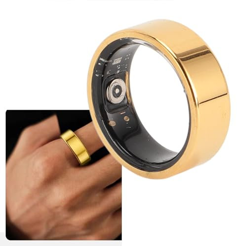 Annadue Smart Ring für Frauen, Anillo Inteligente para Hombre, Aktivitäts Fitness Tracker mit Sportmodi, Kalorien-Übungsüberwachung, Schlafring (Gold) (9 Größe)