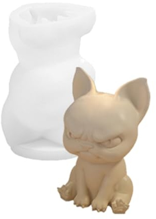 CAZSTYK Realistische Mops-förmige Silikon-Hundeform, praktische Gipsform, Hundeform, Dekoration, Form für Bastler
