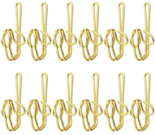 Alaoo Duschvorhang Haken, 120 Stück Duschvorhangringe Duschvorhanghaken, Geeignet für Duschvorhangstange, Gardinenstange und Kleiderstange（Golden）