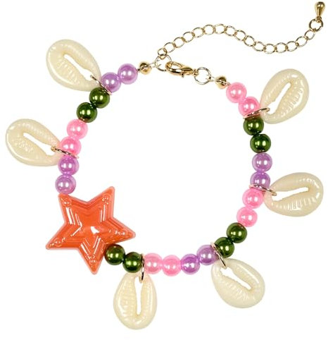 Moana kleines Muschelperlen Fußkettchen Moana Perlen Muschel Fußkettchen Moana Muschel Fußkettchen Gewelltes Fußkettchen aus Schneckenhaus Fußkettchen, Armbänder, Accessoires für den Mädchengeburtstag