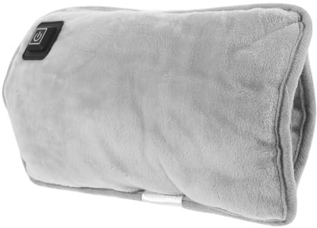 TOVINANNA Electric Hand Warmer Bag Plush Heating Hot Pouch 3-Level Temperature Control USB Portable Warm Pocket Grey for Outdoor and Home Use