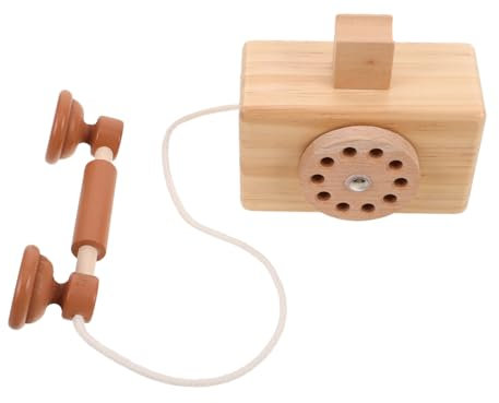 HAWILLOSCH Retro Holzspielzeug Telefon Interaktives Dial-Telefon Für Junge Mädchen Fördert Rollenspiel Und Kreativität Lernspielzeug Für Jungen Und Mädchen Ergonomisches Design Aus Holz