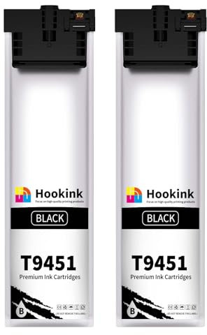 Hookink T9451 Druckerpatronen Kompatibel für Epson T9451 Schwarz Kompatibel mit Workforce Pro WF-C5210 WF-C5290 WF-C5710 WF-C5790 WF-C5210DW WF-C5290DW WF-C5710DWF WF- C5790DWF (2 Schwarz)