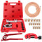 KAOLALI Kit Tuyau Frein Voiture, Ligne Frein en Acier Cuivré 7.6 M, Ø4,75mm, avec 16 Raccords + 4 Connecteurs, 3 en 1 Cintreuse Tube Cuivre, IdéAl pour Les SystèMes De Freinage Hydrauliques De Voiture