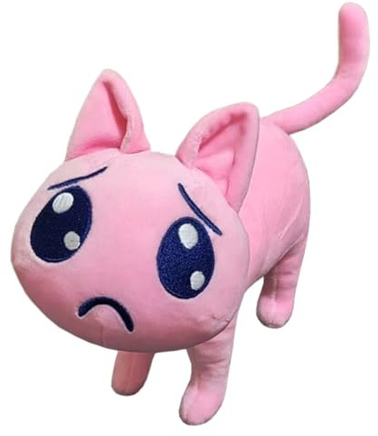 KAngel Oreiller câlin en peluche en forme de chat rose de 20 cm Ame-chan - Animal en peluche douce - Pour canapé, décoration d'intérieur