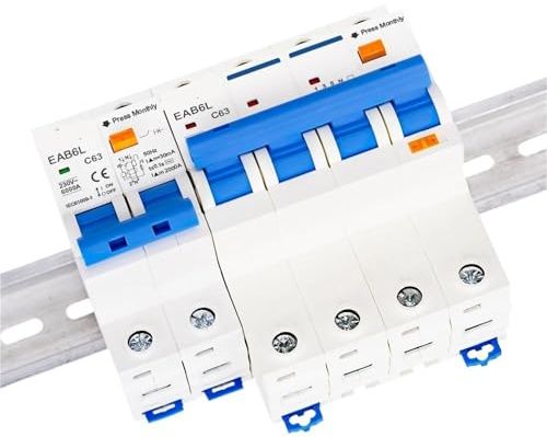 Protector de fugas MCB de CA 230 V, protección contra sobrecarga y cortocircuito, 2P, 4P, 30 mA, interruptor diferencial de corriente residual RCCB RCD(4P,25A)