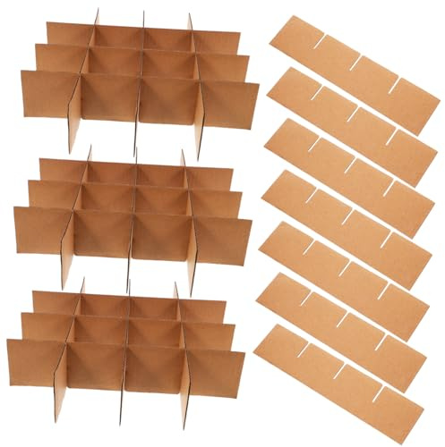 SOPOTUTU 24PCS Cardboard Box Dividers for Shipping Boxes Sturdy Paperboard Partitions for Moving and Packaging Glassware Easy to Install with Secure Fit Compartments