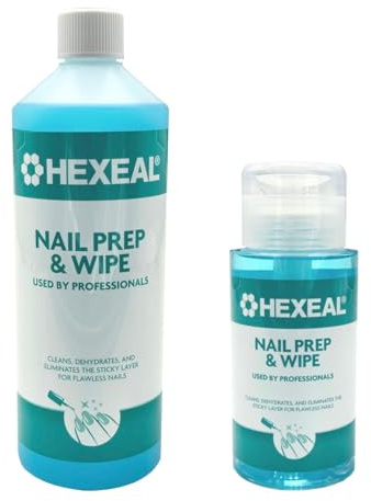 Hexeal Nail Prep & Wipe - 1L & 200ml Clean & Prep for Gel and Acrylic Nails