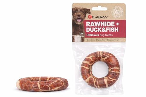hundeleckerli - leckerli Hund - R'Hide Ring - mit Ente und Kabeljau - 90 g - Ø 10 cm - glutenfrei - getreidefrei - ohne Zuckerzusatz