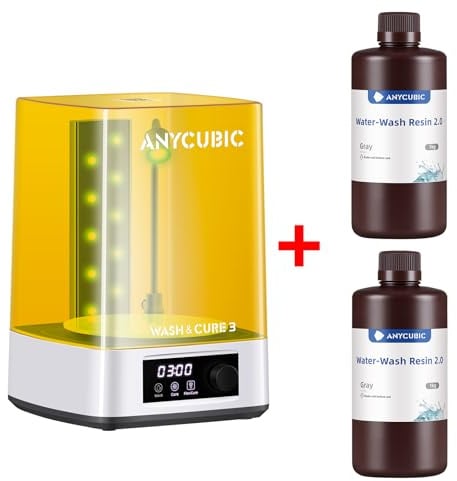 ANYCUBIC Wash & Cure 3 und Resin Wasser Abwaschbar 2.0 Grau 2kg Bundle