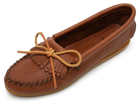 Minnetonka Women's Deerskin Kilty Moccasin, Carmel Deerskin, 9.5 M US