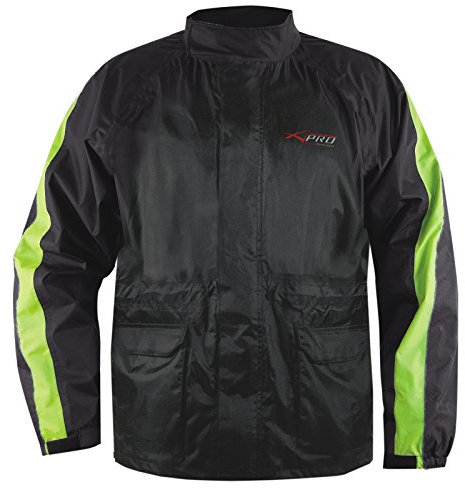 Giacca Tuta Moto Antipioggia Impermeabile Antiacqua con Cappuccio FLUO XXL