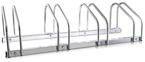 Hillington 2, 3, 4, 5 Bike Floor Or Wall Mount Bicycle / Galvanised Cycle Rack Storage Locking Stand Great For Garage, Garden Or Shed And For Security (Four Bikes)