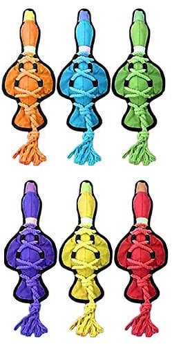 Multipet Cross-Ropes Duck Tough Dog Toy 11.5 (Assorted Color, 1 Pack)