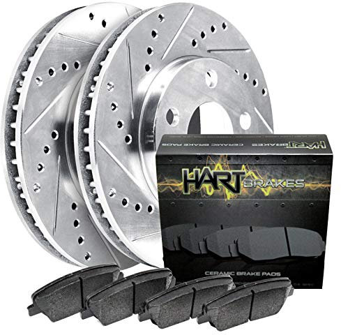 Hart Brakes Bremsen und Rotoren Kit | Bremsbeläge vorne | Bremsrotoren und Beläge | Keramik-Bremsbeläge und Rotoren | passend für Nissan March, Micra, Note, Versa, Versa Note 2012–2019