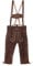 Kinder Trachtenlederhose Kniebund inkl. Hosenträger braun oder schwarz (128, dunkelbraun)