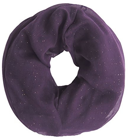 Lina & Lily Damen Loop Schal Rundschal Schlauchschal Glitzer (Dunkellila)