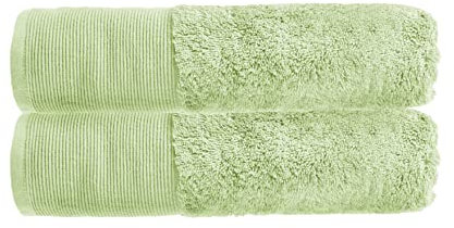 Allure - Juego de 2 Toallas de baño de bambú, 70 x 130 cm, hipoalergénicas, antibacterianas para baño, Color Verde Salvia