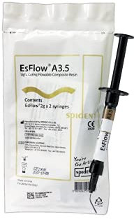 EsFlow 2 x 2 grm - Dental Flowable Light Cure Composite - SPIDENT (Shade A2) (A3.5)