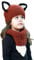 YiLianDa Niedlich Wintermütze Mütze Kapuzenschal Für Mädchen Jungen Kinder Kindhut Fuchs Handgestrickt Kindmütze Kapuze Schal Mützen Hüte